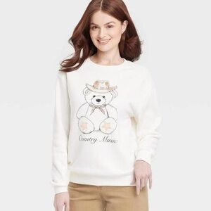 Zoe + Liv White Country Music Bear Sweater